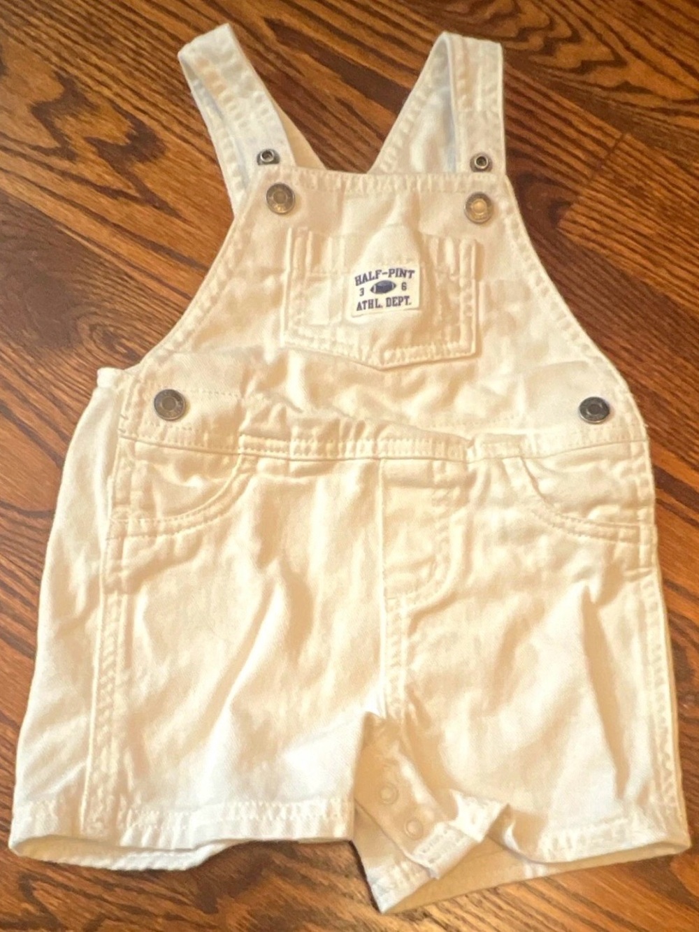 Carter's 9M White Denim Cotton Overalls One-Piece Jeans Football